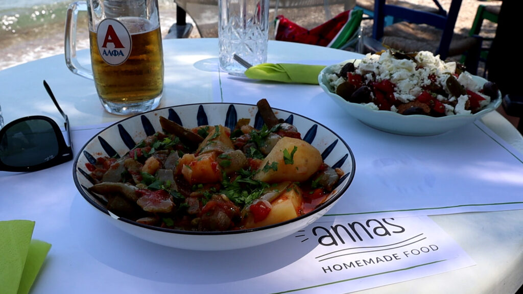 Leros Top 6 - Food at Stis Annas Restaurant