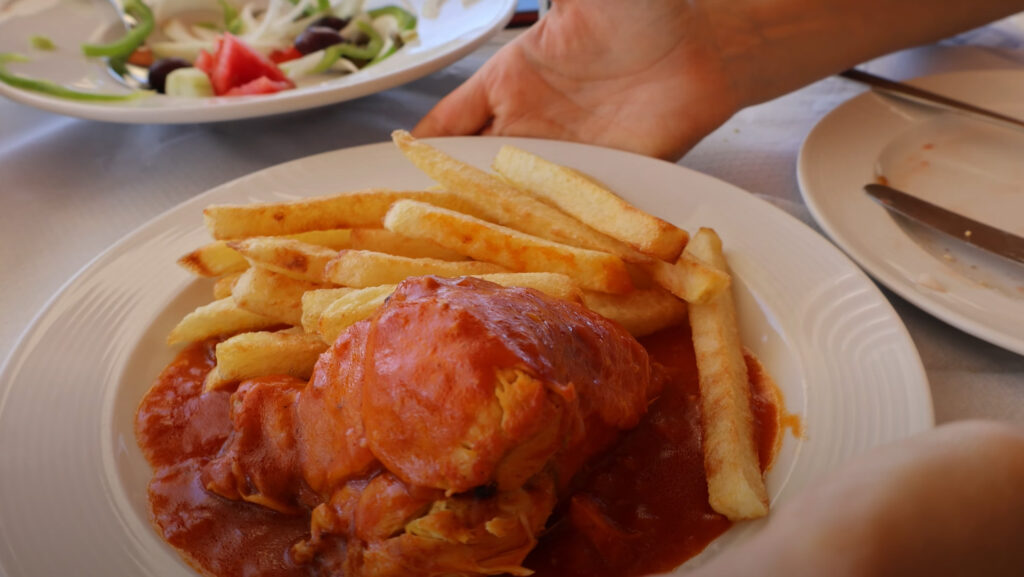 Cooked rooster, Taverna Stratigos