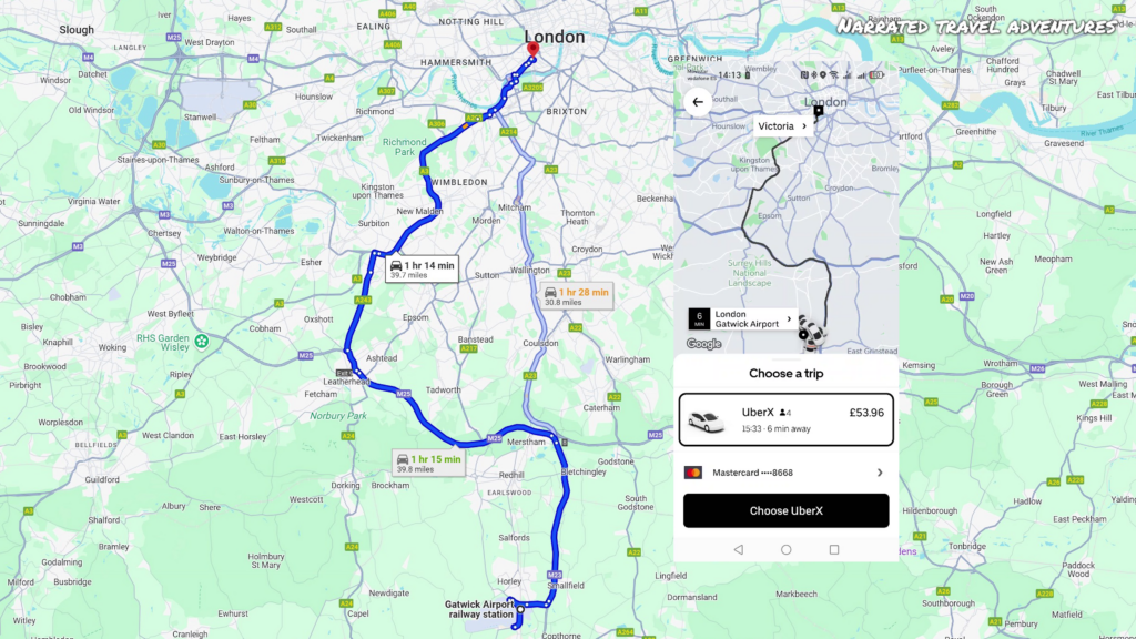 Taxi Gatwick to London